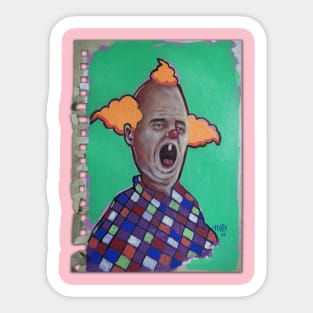 Cartoon Clown | Weird Florida Man War Pig | Duck Acid | Bad Hero Portrait Lowbrow Pop Surreal Art | Youtube Star | Masterpieces | Original Oil Painting By Tyler Tilley Sticker